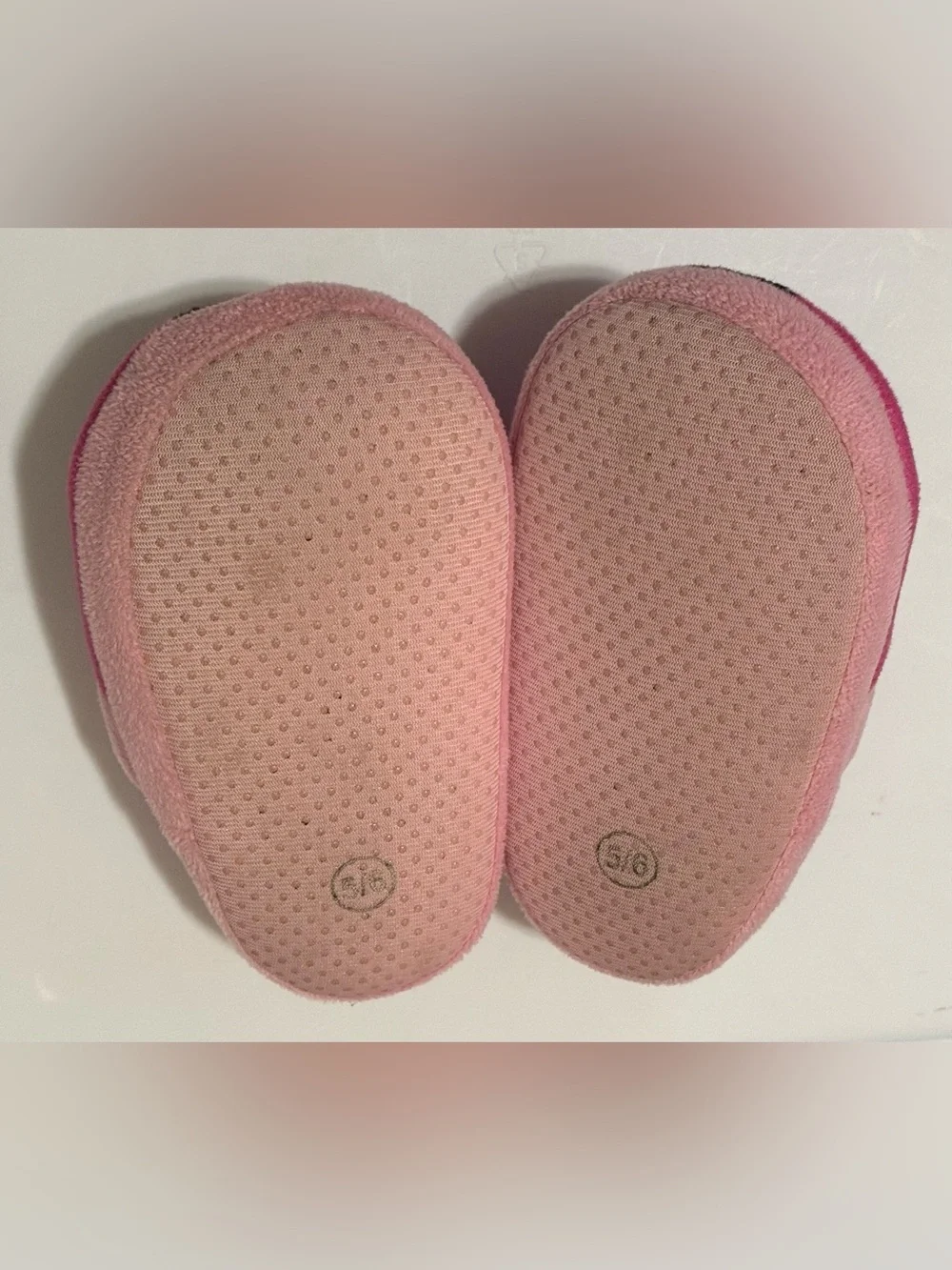 Disney Pink Minnie Mouse Plush Kids Slippers with Sparkle Bows